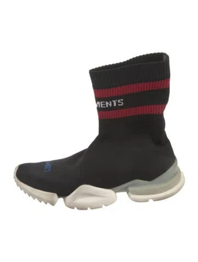 Pre-owned Vetements Printed Sock Sneakers In Black
