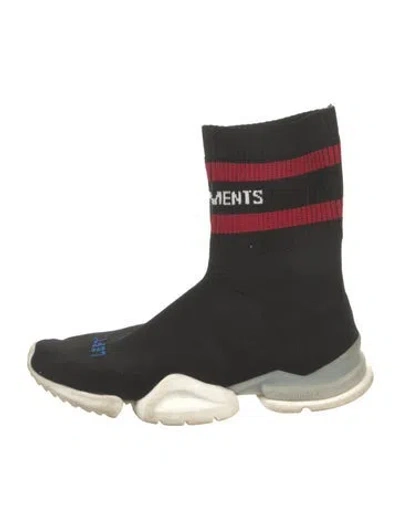 Pre-owned Vetements Printed Sock Sneakers In Black