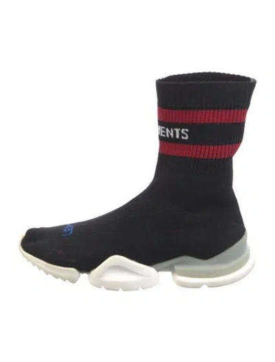 Pre-owned Vetements Printed Sock Sneakers In Black