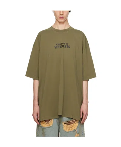 Vetements Property Of  Cotton T-shirt In Green