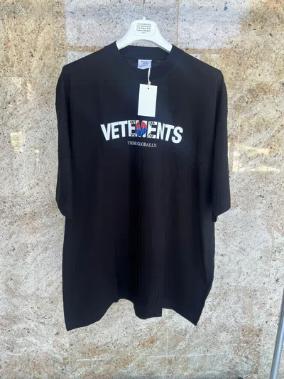 Pre-owned Vetements Q.2 / Dollar Long Sleeve Logo T-shirt Long Sleeve In Black