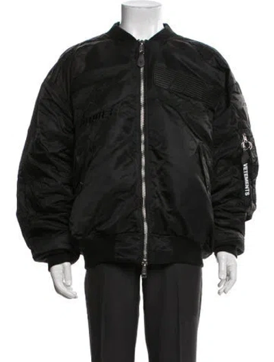 Pre-owned Vetements Racing Bomber Jacket In Black