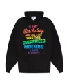 Vetements Rainbow Text-print Hoodie In Black