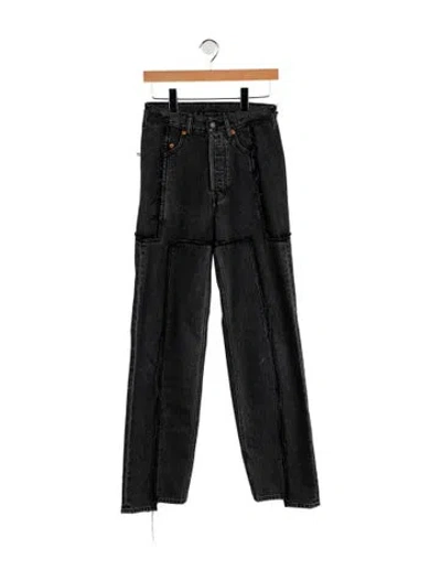 Pre-owned Vetements Reconstructed Straight Leg Jeans In Blue