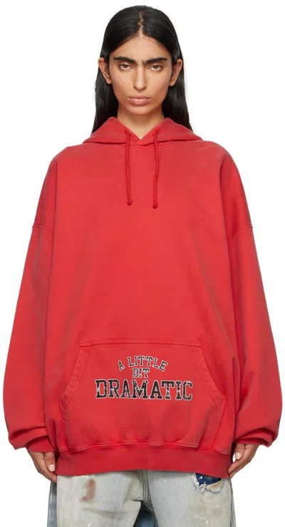 Vetements Red 'a Little Bit Dramatic' Hoodie