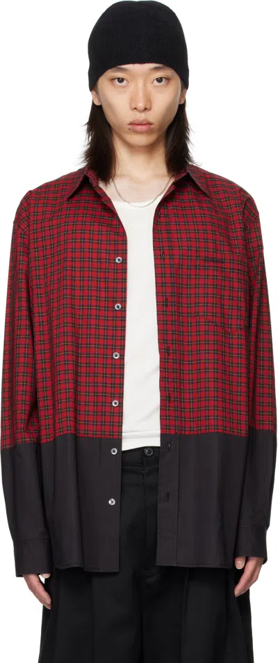 Vetements Red & Black Splitted Shirt