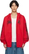 Vetements Red Cradle Of Filth Double Logo Oversized Hoodie In Red