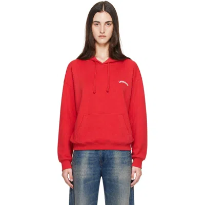 Vetements Red Lifeguard Oversized Hoodie In Transparent