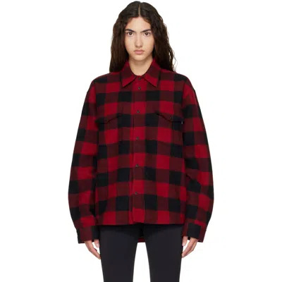 Vetements Red Padded Flannel Overshirt