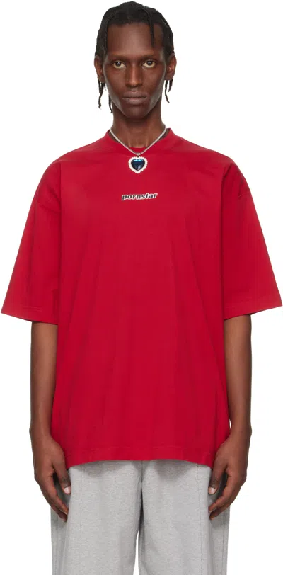 Vetements Red 'pornstar' T-shirt