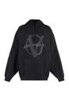 Vetements Reverse Anarchy Cotton Hoodie In Black