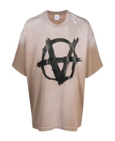 Vetements Reverse Anarchy Cotton T-shirt In Nude | ModeSens