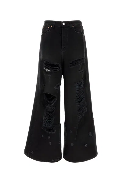 Vetements Black Ripped Big Shape Jeans