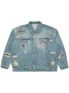 Vetements Ripped-detailing Denim Jacket In 蓝色