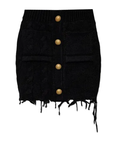 VETEMENTS VETEMENTS BUTTON DETAILED DISTRESSED SKIRT