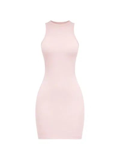 Vetements Round-neck Sleeveless Mini Dress In Pink
