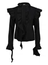Vetements Ruffled Deconstructed Blouse In Black