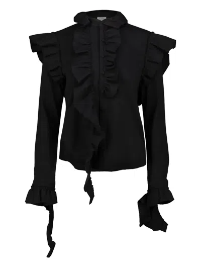Vetements Ruffled Deconstructed Blouse In Black