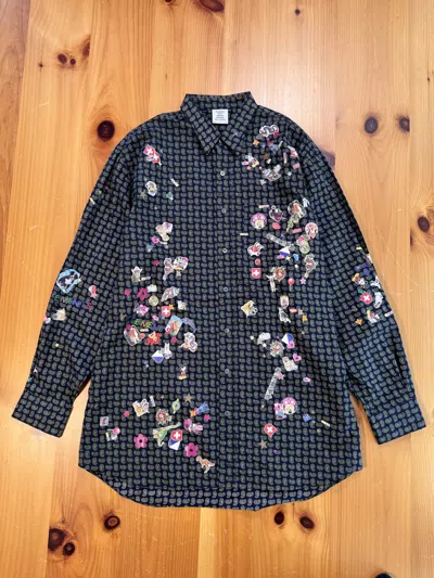 Pre-owned Vetements Runway Paisley & Stickers Print Shirt In Multi