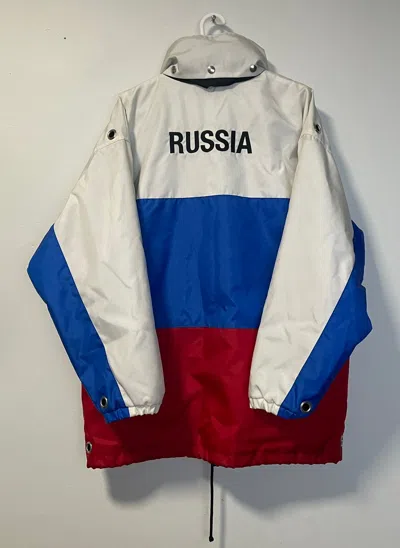 Pre-owned Vetements Russia Parka In Blue/red/white