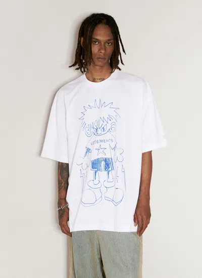 Vetements Scribbled Teen T-shirt In White