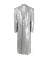 Vetements Sequined Lapel Coat In Gray