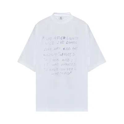 Pre-owned Vetements She Never Looked Nice Oversized T-shirt 'white' | Men's Size M