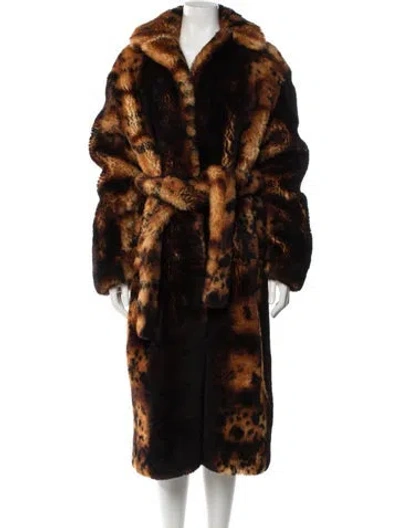 Pre-owned Vetements Shearling Animal Print Fur Coat In Multi