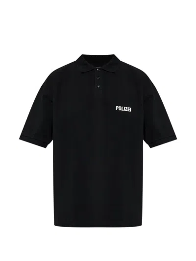 Vetements Polizei Oversized Polo Shirt In Black