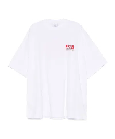 VETEMENTS♡ For Rent T-Shirt WHITE White 'For Rent' Oversized T-shirt by VETEMENTS on Sale
