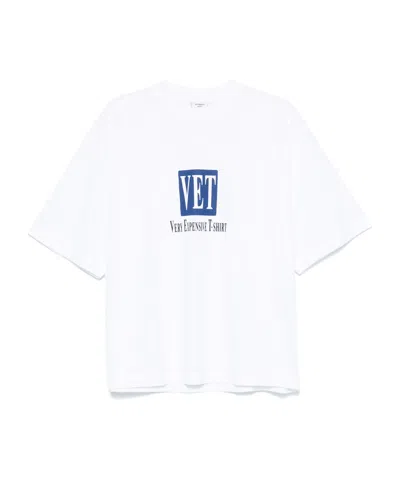 Vetements White 'vet' Cropped Boxy T-shirt