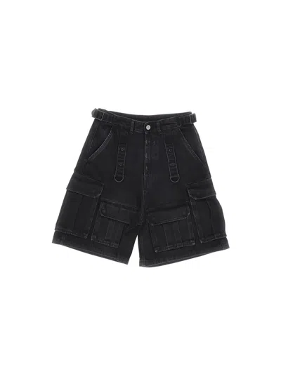 Vetements Cargo Denim Shorts In Black