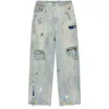 Vetements Blue Trashed Big Shape Jeans In Blue