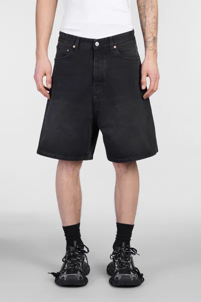 Vetements Shorts In Black Denim