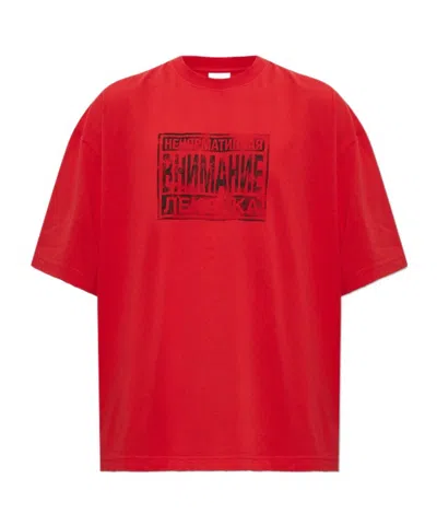 Vetements Short-sleeved T-shirt In Red