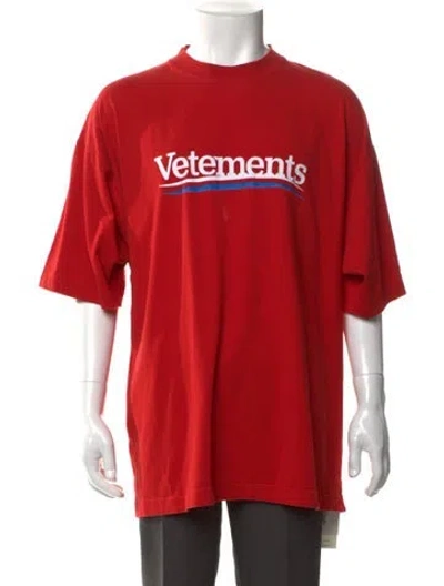 Pre-owned Vetements Signature Logo Campaign T-shirt In Red