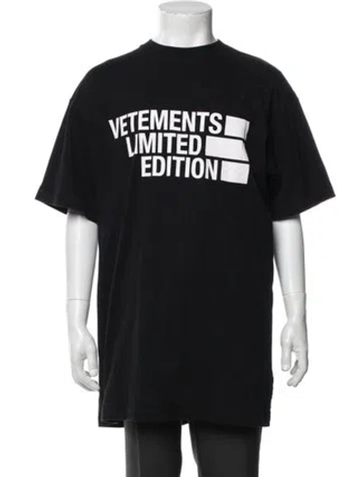 Pre-owned Vetements Signature Logo Graphic Print T-shirt In Black