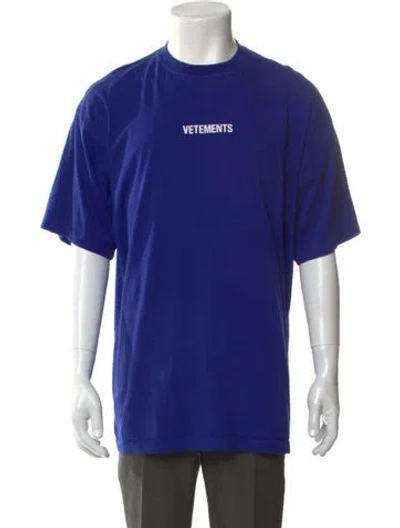Pre-owned Vetements Signature Logo Graphic Print T-shirt In Blue