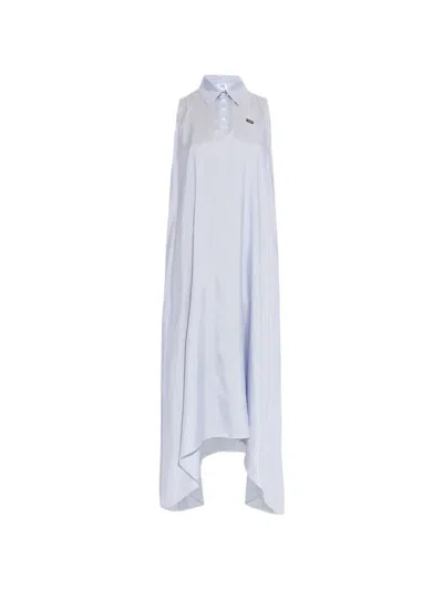 Vetements Silk Maxi Dress In Blue