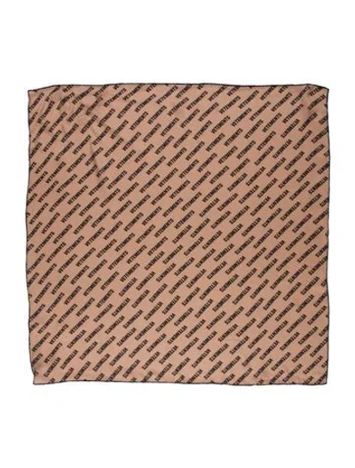 Pre-owned Vetements Silk Printed Scarf In Neutral