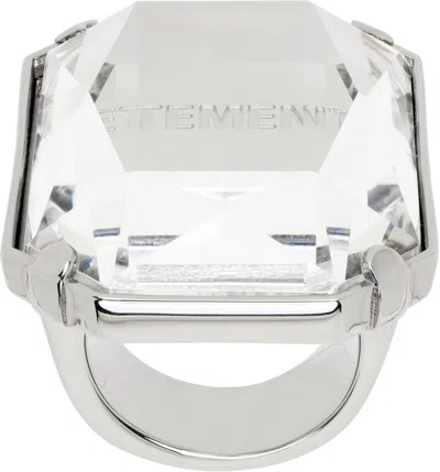 Vetements Silver Baguette Crystal Ring