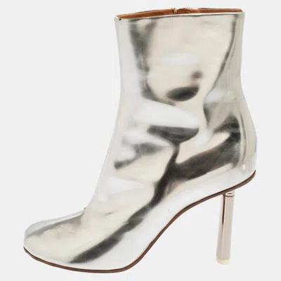Vetements Silver Leather Ankle Boots