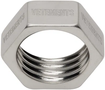 Vetements Silver Thin Nut Ring