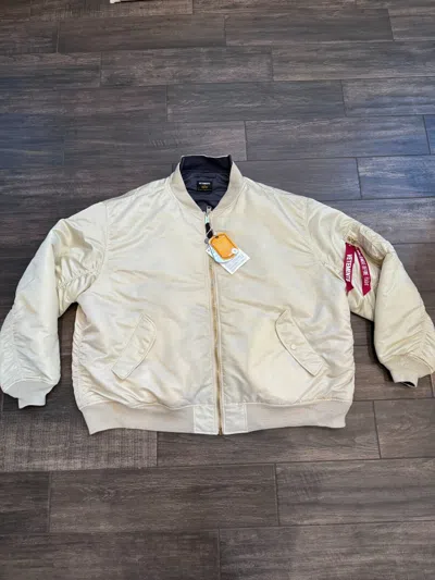 Pre-owned Vetements Size S (fitx Xl) -  X Alpha Industries Reworked Oversized Bomber White