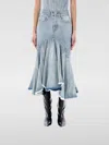 Vetements Blue Flared Denim Midi Skirt In 蓝色