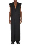 Vetements Back Slit Tailored Wool Coat In Black