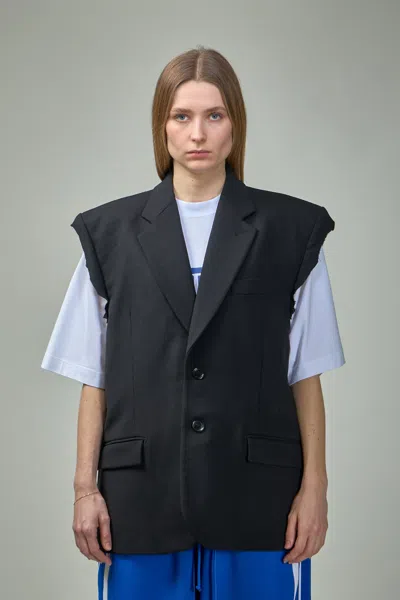 Vetements Sleeveless Single Breasted Tailored Jacket In Black
