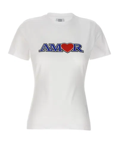 VETEMENTS VETEMENTS AMOR EMBROIDERED CREWNECK T-SHIRT