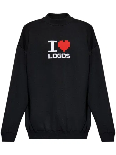 Vetements Black 'i Love Logos' Sweater