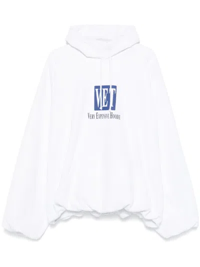 Vetements Slogan-print Hoodie In White